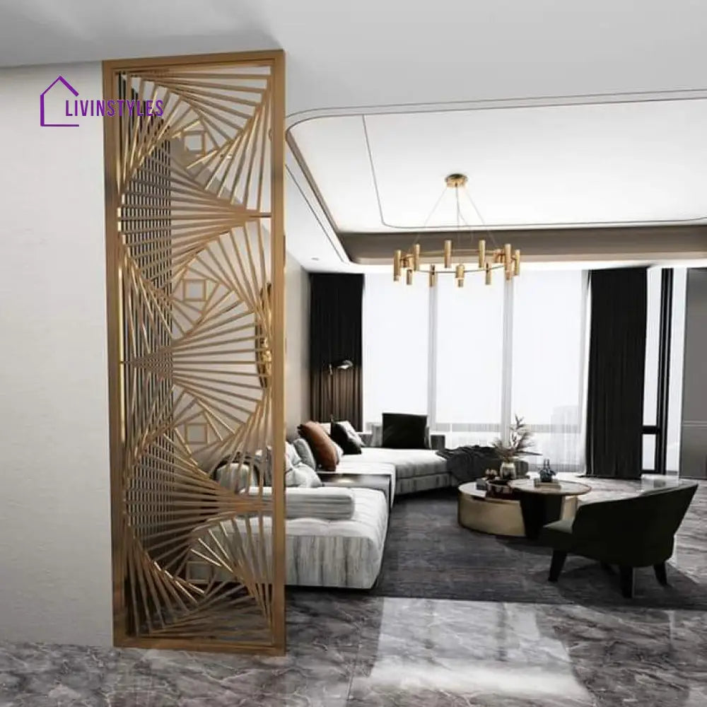 Shaurya Modern Stainless Metal Partition in Living Room