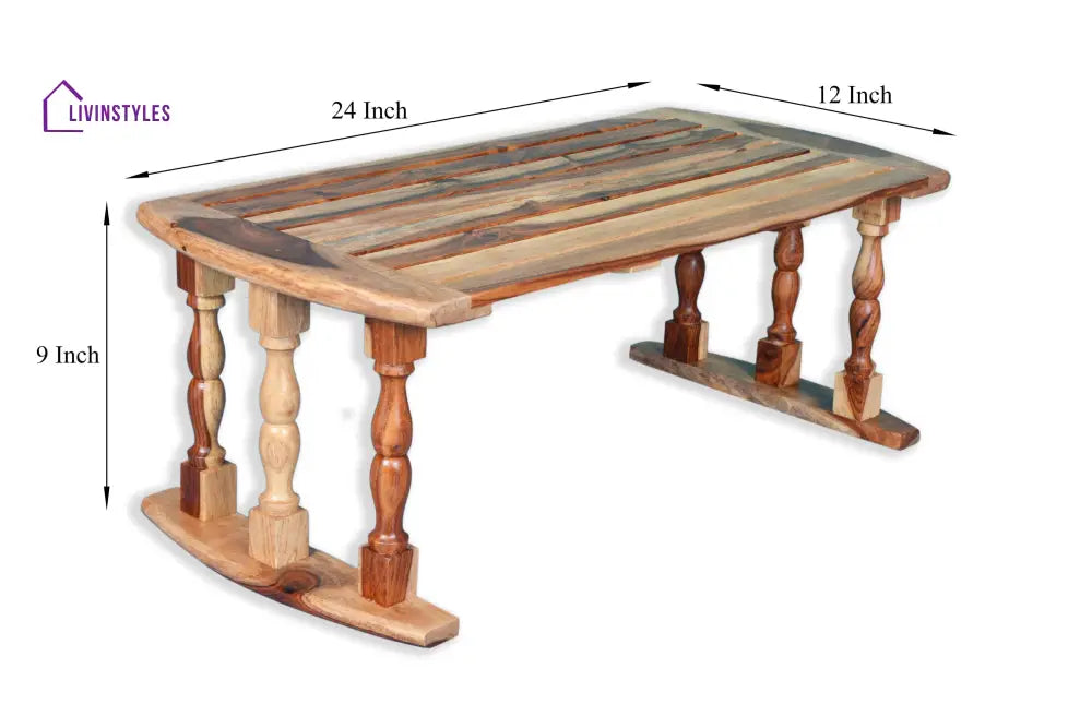 Sheesham Wood Breakfast Table | Laptop - Natural Finish