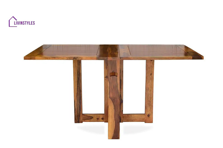 Sheesham Wood Foldable Dining Table In Honey Finish