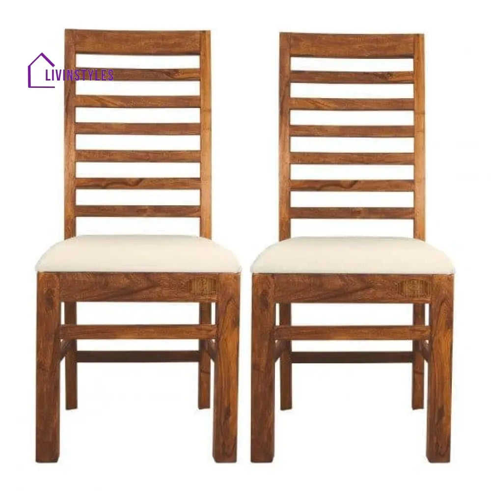 Sheesham Wood Four Seater Dining Table Set In Honey Finish