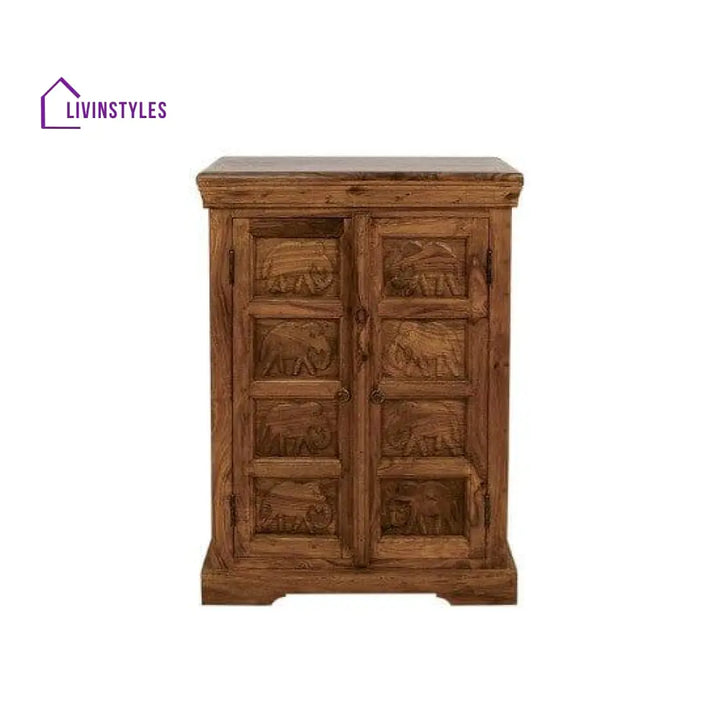 Sheesham Wood Storage Gajraj Cabinet 60X35X90 Cm | Book Sideboard (Honey Finish)