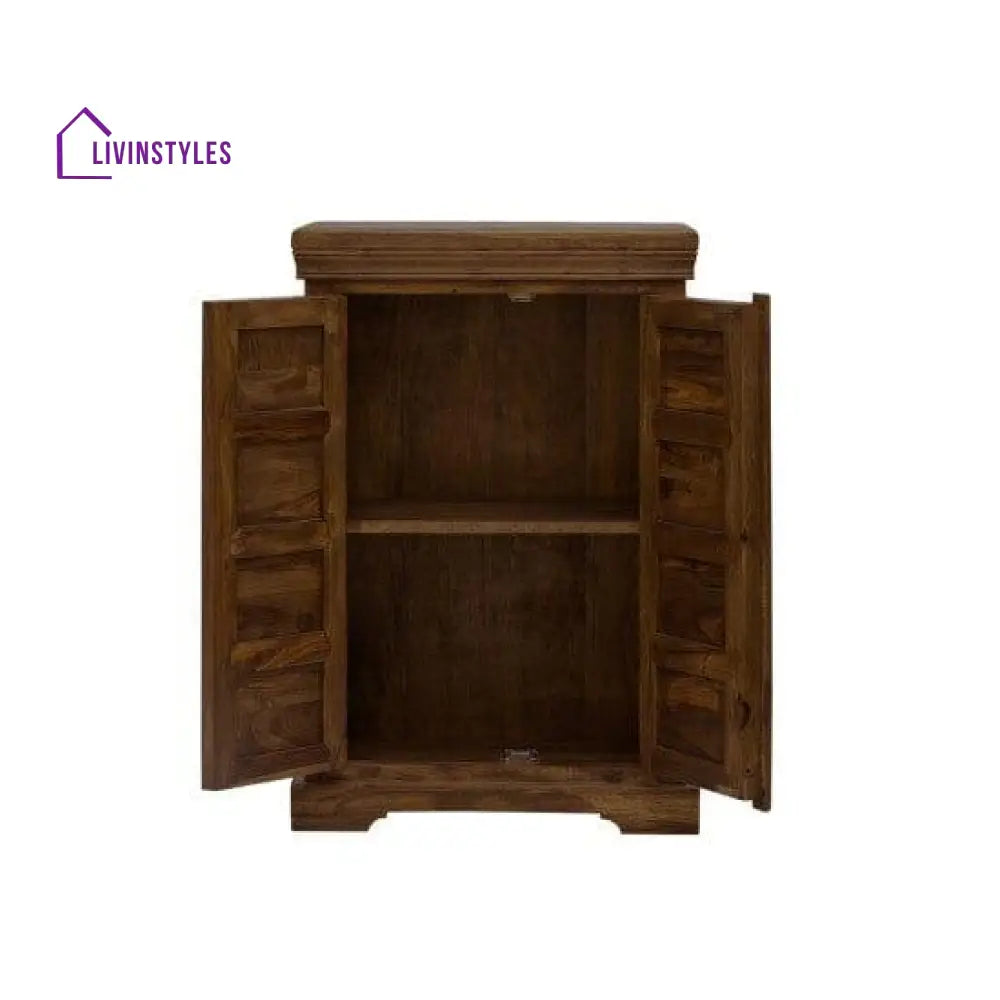 Sheesham Wood Storage Gajraj Cabinet 60X35X90 Cm | Book Sideboard (Walnut Finish)