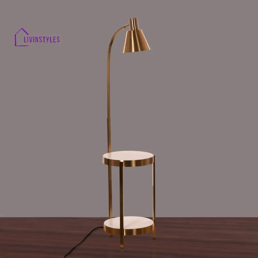 Sheetal Metal And Marble Floor Lamp Lamps