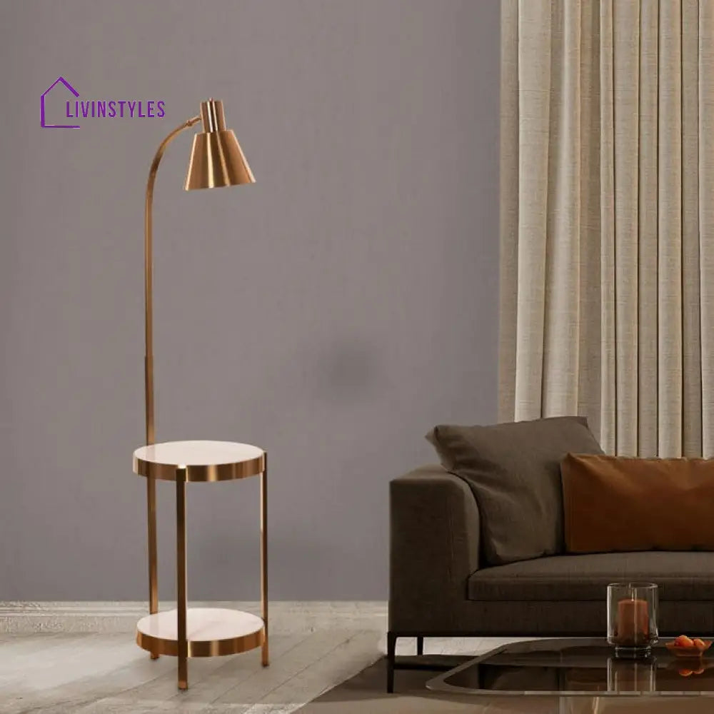 Sheetal Metal And Marble Floor Lamp Lamps