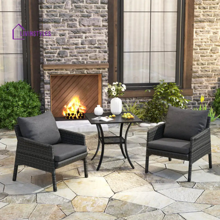 Shersha Square Outdoor Set With Cushions (Set Of 3)