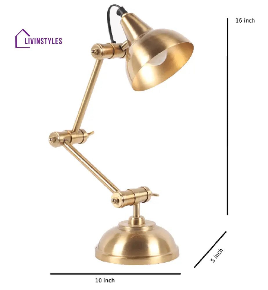 Shiny Gold Adjustable Iron Study Lamp