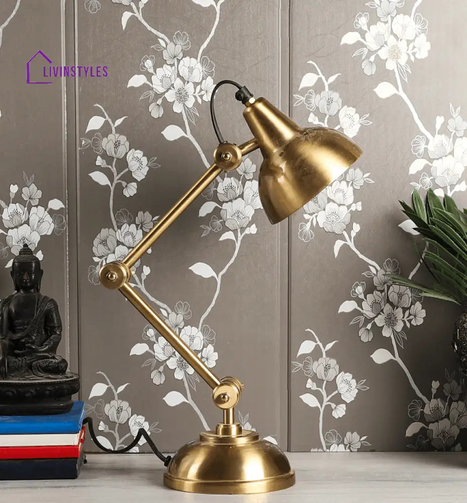 Shiny Gold Adjustable Iron Study Lamp