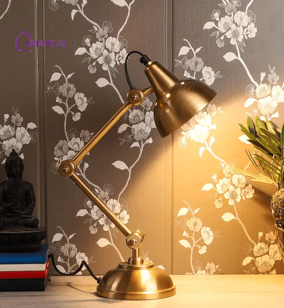 Shiny Gold Adjustable Iron Study Lamp