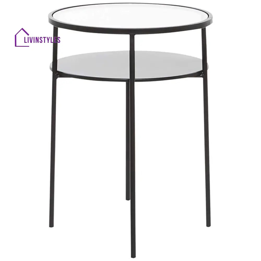 Shreya Metal And Glass Table Side For Living Room