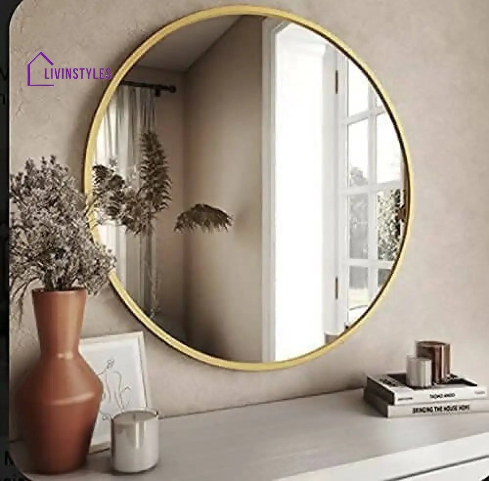 Shridha Gold Oval Shape Wall Mirror - 16 X