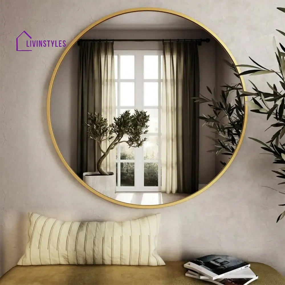 Shridha Gold Oval Shape Wall Mirror - 16 X