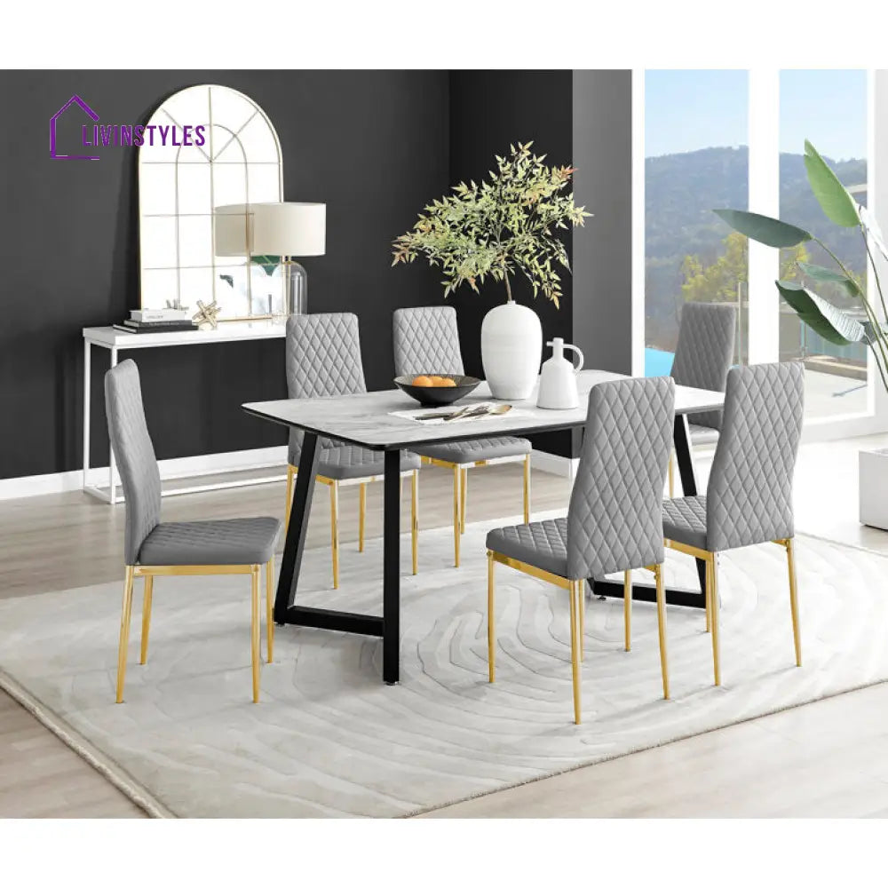 Sienna Stainless Steel Dining Table Set