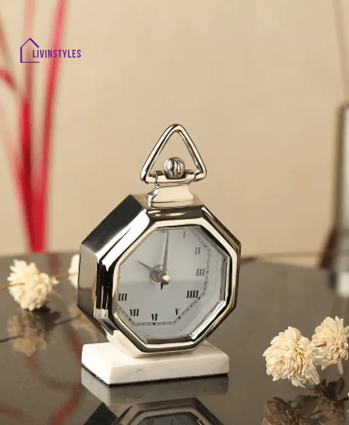 Silver Victoria Table Clock