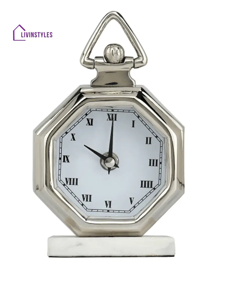 Silver Victoria Table Clock