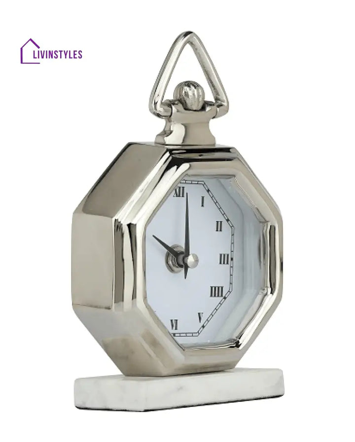 Silver Victoria Table Clock