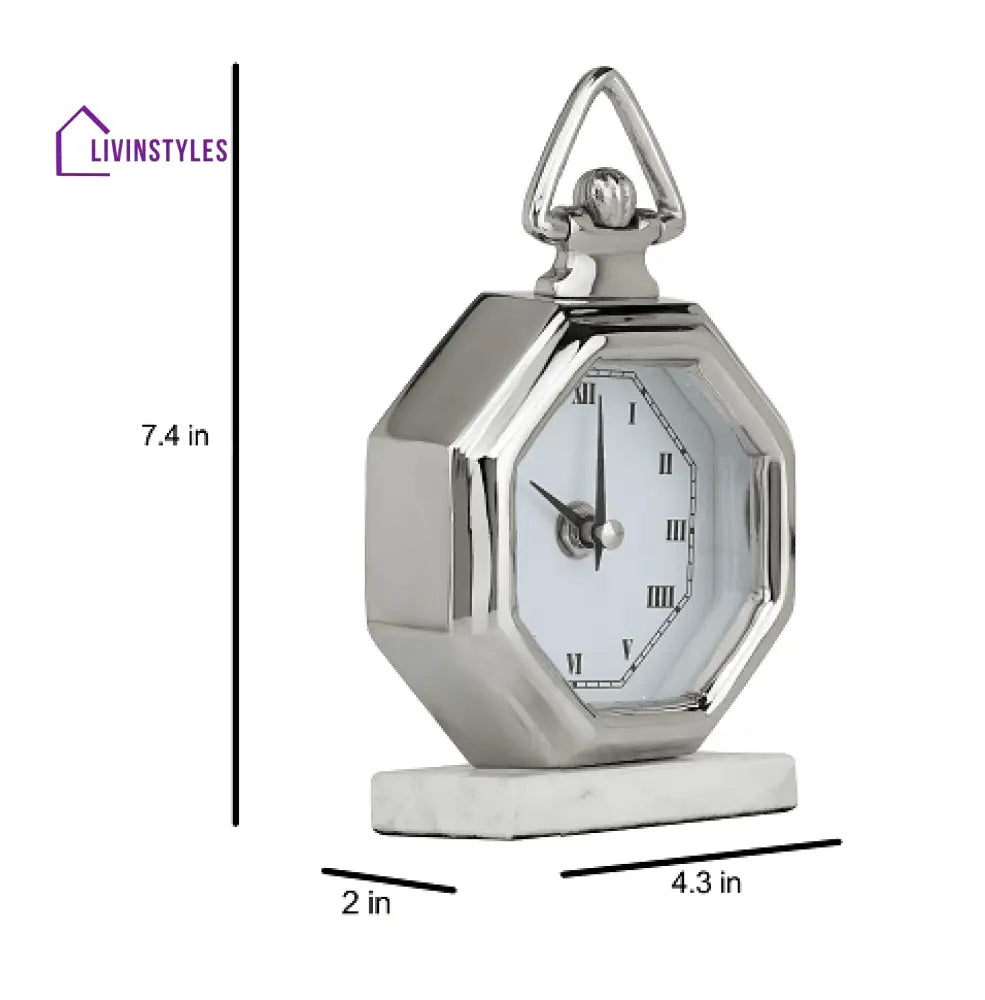 Silver Victoria Table Clock