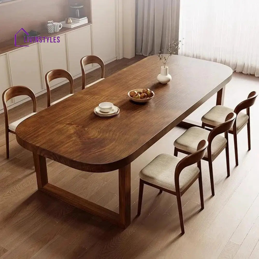 Simran 7 - Piece Solid Wood Sled Dining Set Dining Set