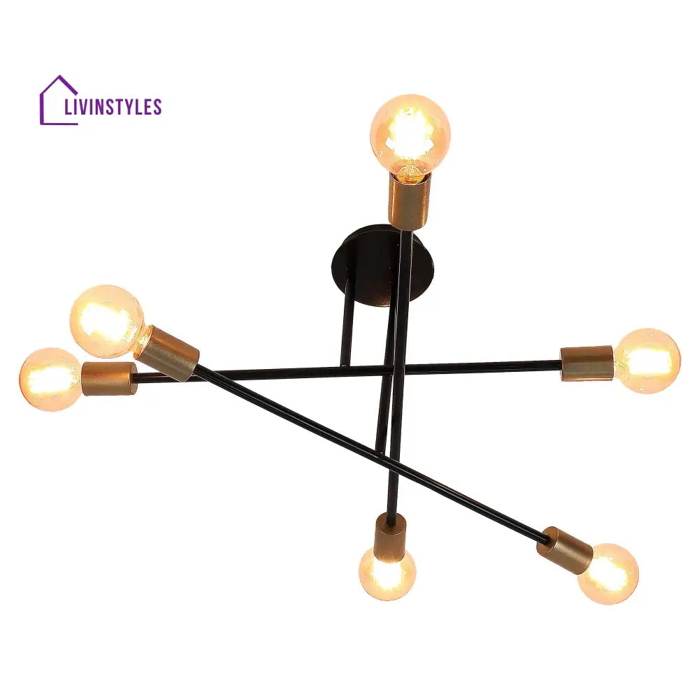 Six Head Sputnik Black Mordern Chandelier By Ss Lightings Hybrid Chandeliers