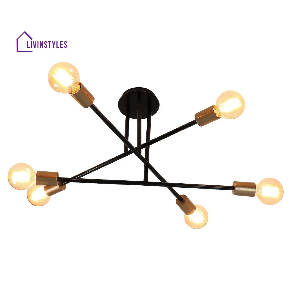 Six Head Sputnik Black Mordern Chandelier By Ss Lightings Hybrid Chandeliers