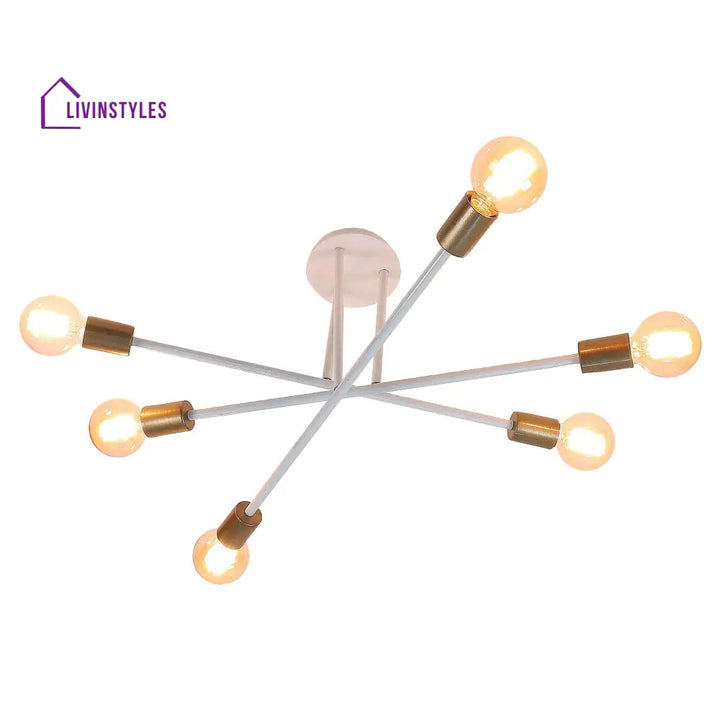 Six Head Sputnik White Mordern Chandelier By Ss Lightings Hybrid Chandeliers