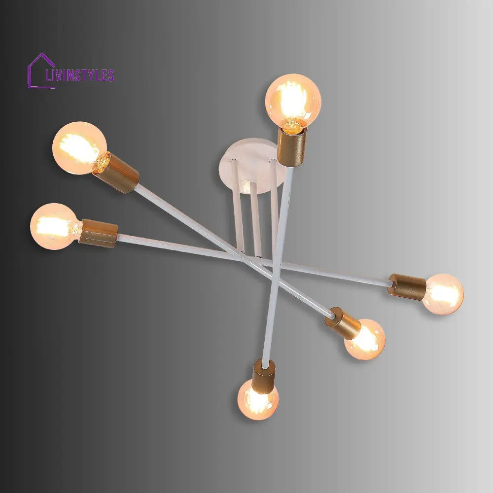 Six Head Sputnik White Mordern Chandelier By Ss Lightings Hybrid Chandeliers