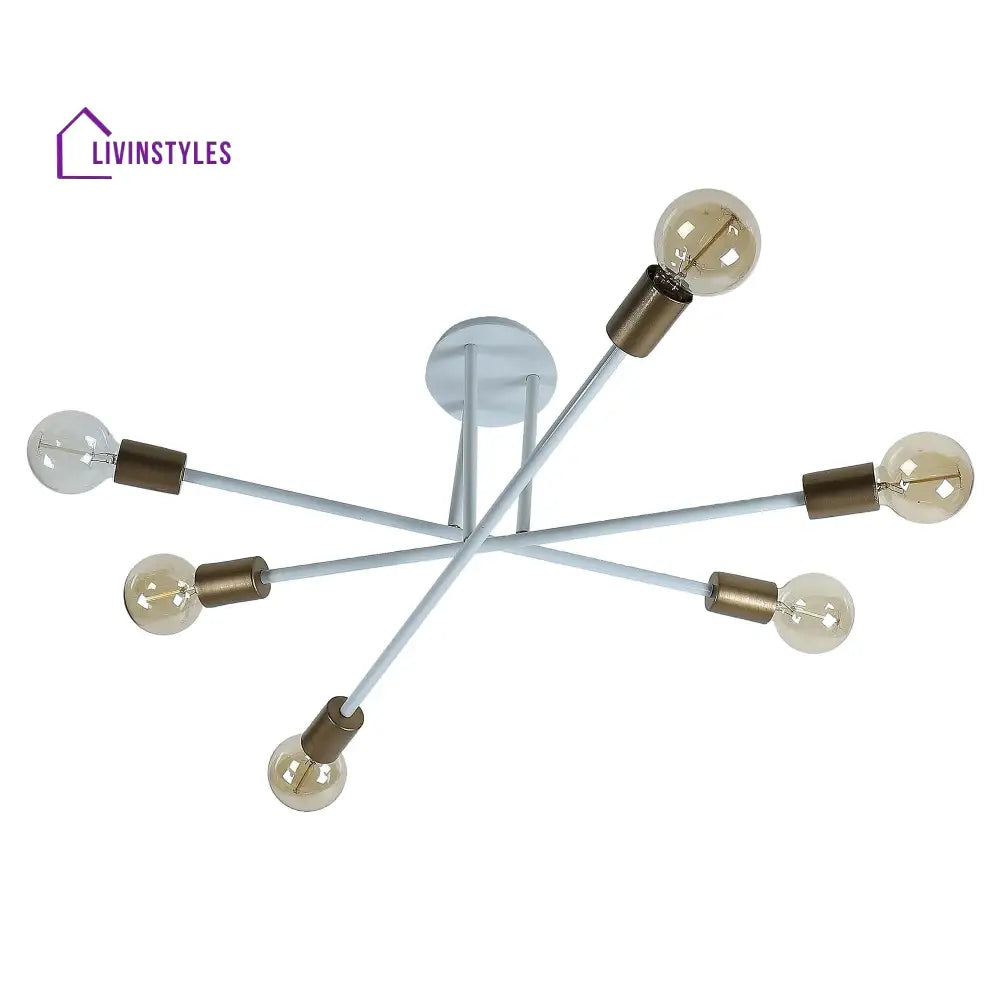 Six Head Sputnik White Mordern Chandelier By Ss Lightings Hybrid Chandeliers