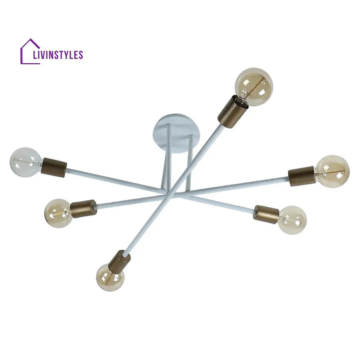 Six Head Sputnik White Mordern Chandelier By Ss Lightings Hybrid Chandeliers