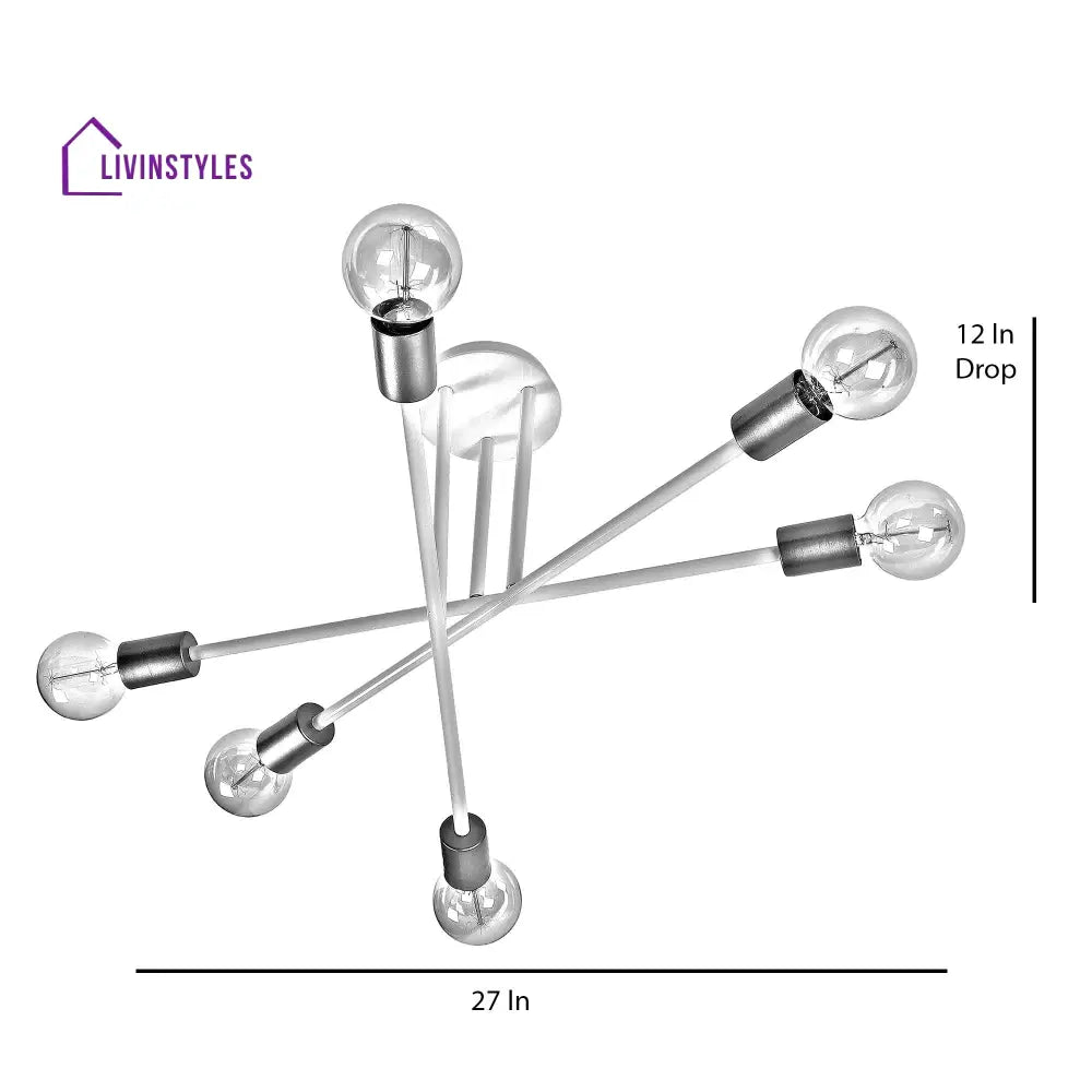 Six Head Sputnik White Mordern Chandelier By Ss Lightings Hybrid Chandeliers