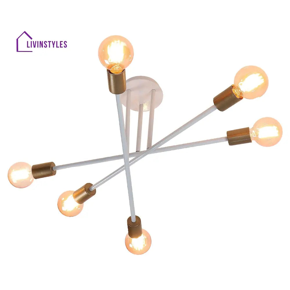 Six Head Sputnik White Mordern Chandelier By Ss Lightings Hybrid Chandeliers