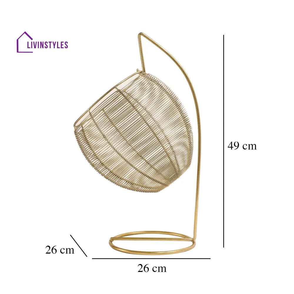 Skye’s Fruit & Bread Basket In Gold Finish Basket