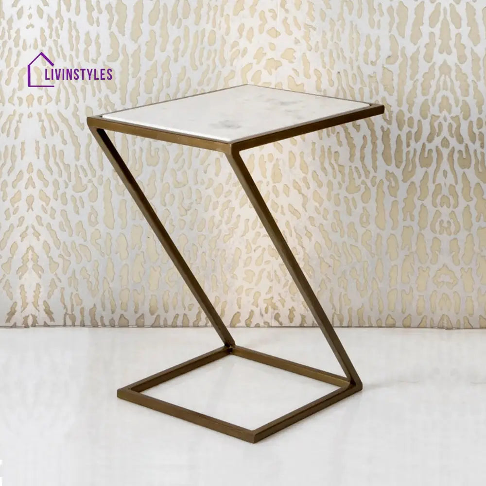 Slanting Chic Premium Metal Side Table Table