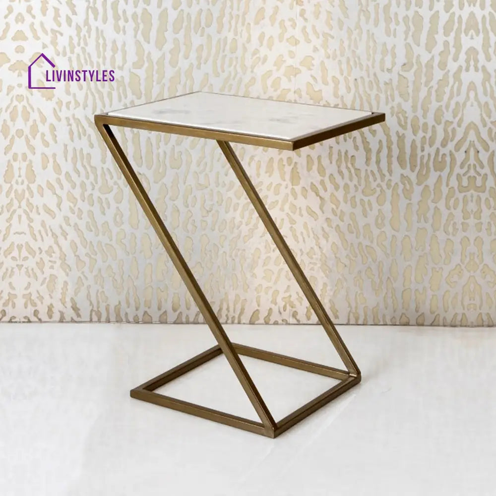 Slanting Chic Premium Metal Side Table Table