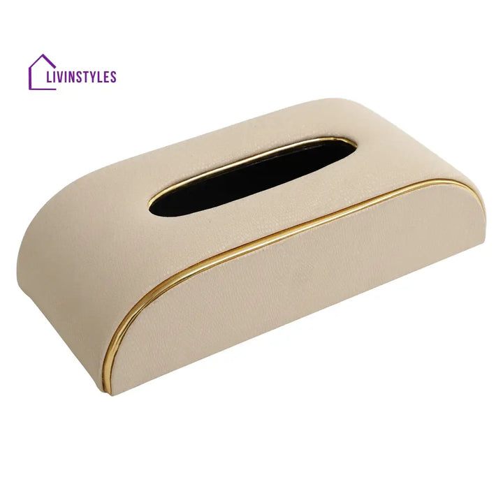 Sleek Slant Leather Napkin Box Napkin Box