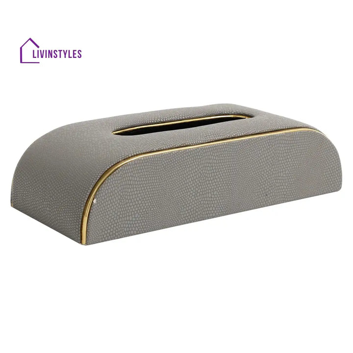 Sleek Slant Leather Napkin Box Napkin Box