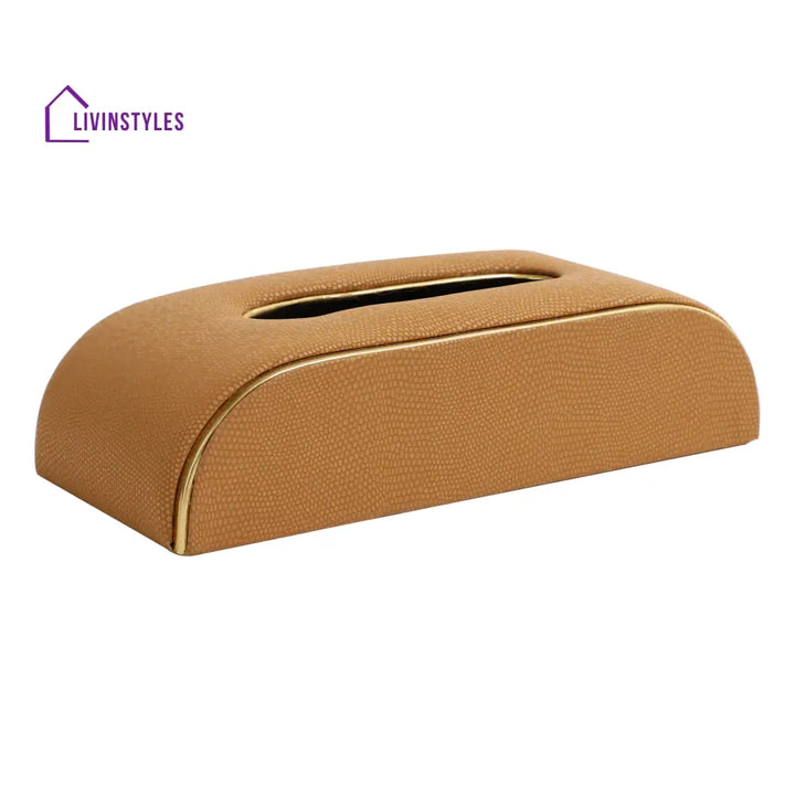 Sleek Slant Leather Napkin Box Napkin Box