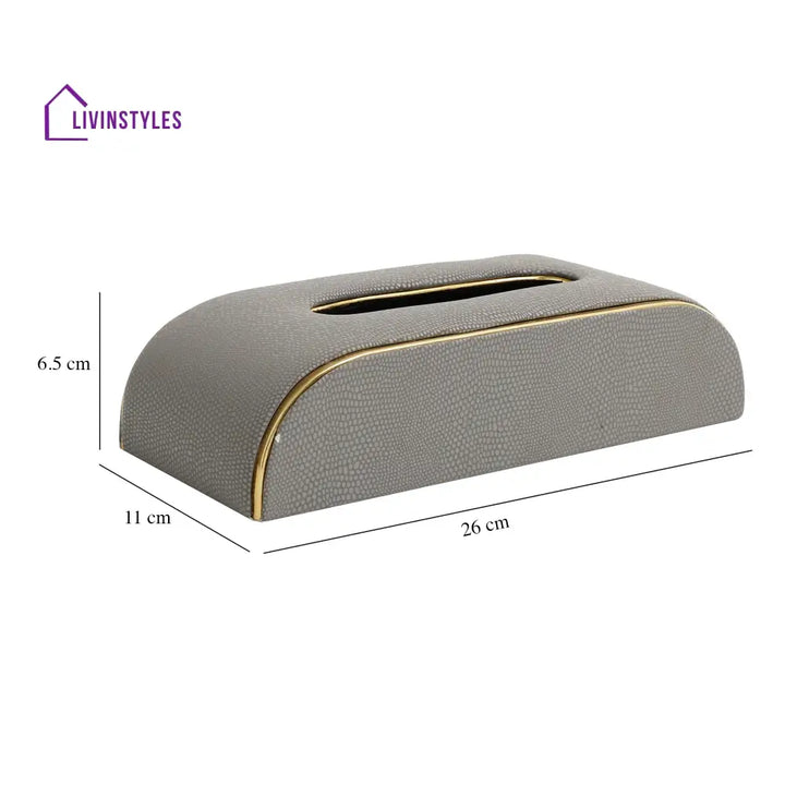 Sleek Slant Leather Napkin Box Napkin Box