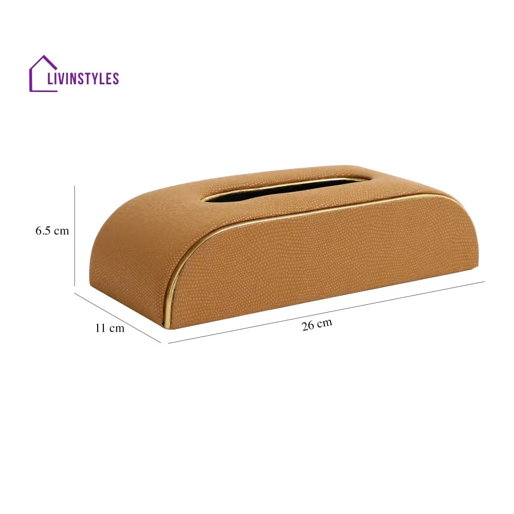 Sleek Slant Leather Napkin Box Napkin Box