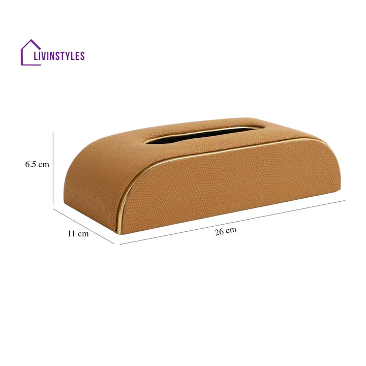 Sleek Slant Leather Napkin Box Napkin Box