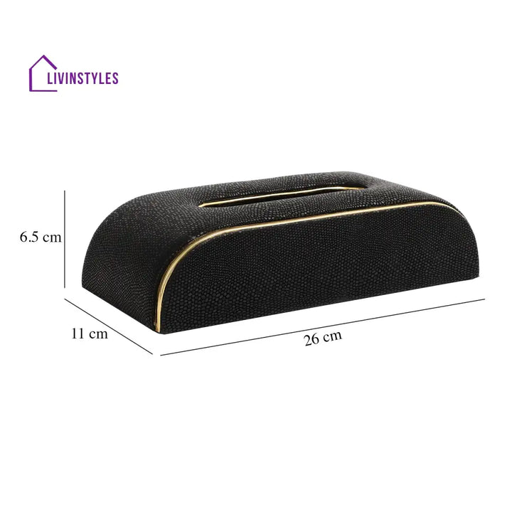 Sleek Slant Leather Napkin Box Napkin Box