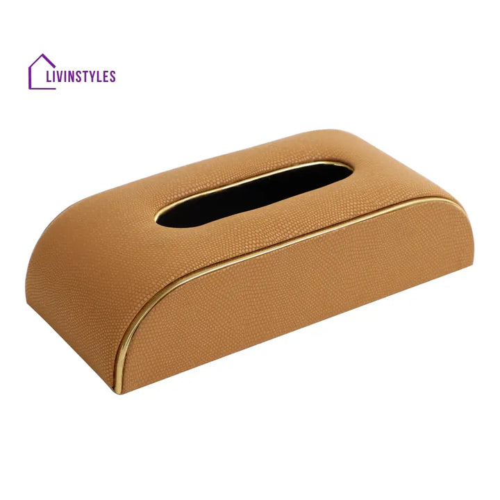 Sleek Slant Leather Napkin Box Napkin Box