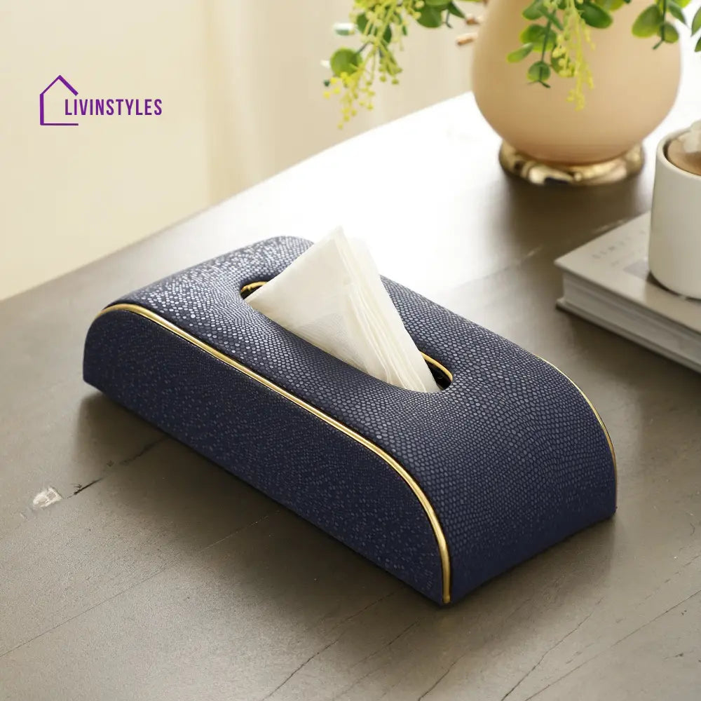 Sleek Slant Leather Napkin Box Napkin Box