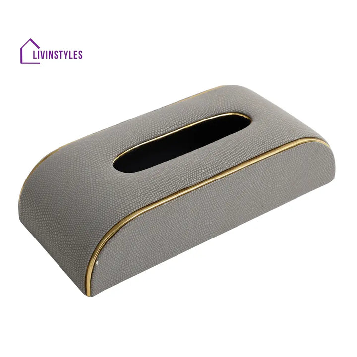 Sleek Slant Leather Napkin Box Napkin Box