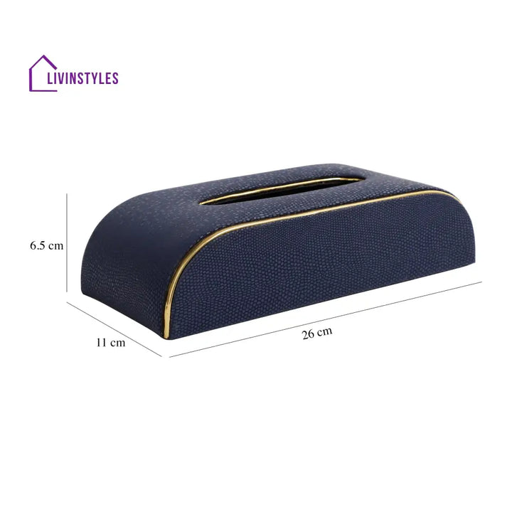 Sleek Slant Leather Napkin Box Napkin Box