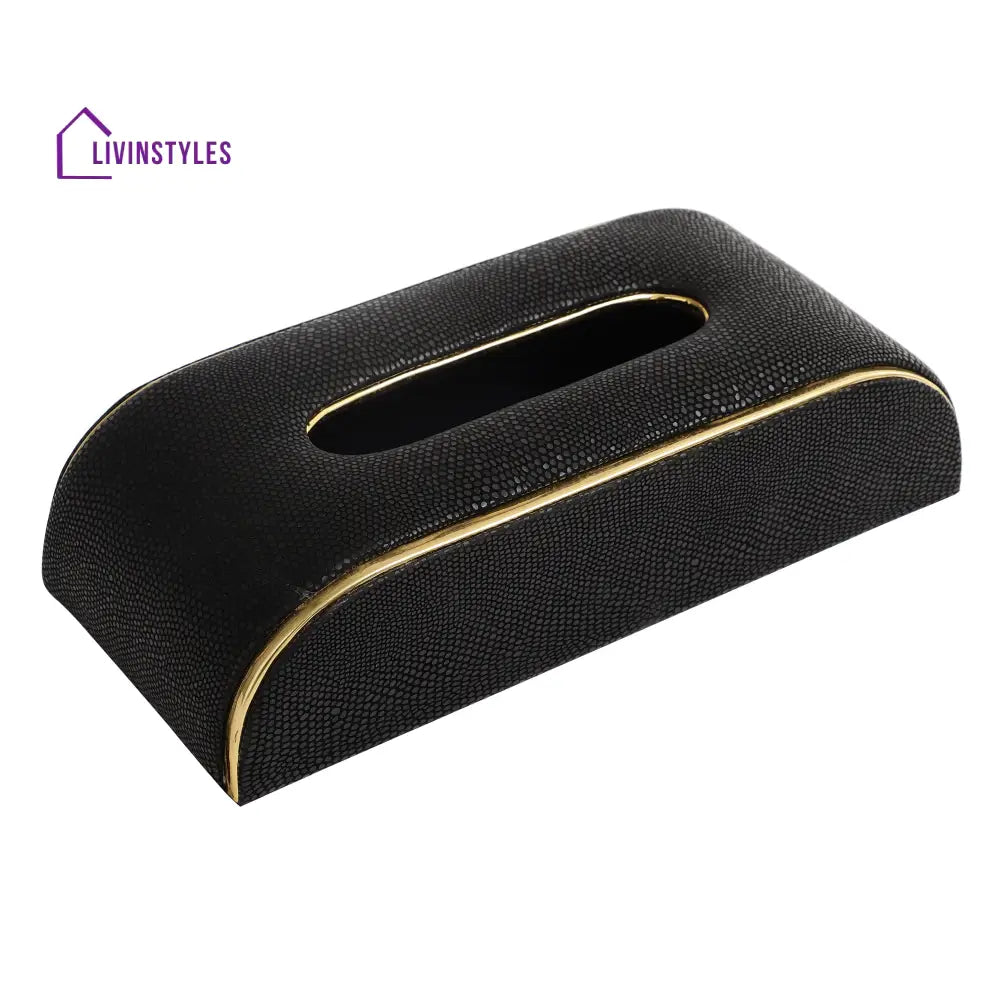 Sleek Slant Leather Napkin Box Napkin Box