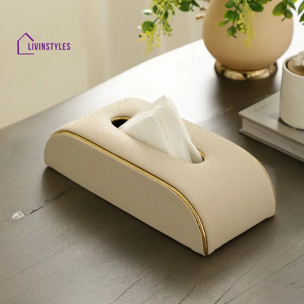 Sleek Slant Leather Napkin Box Napkin Box