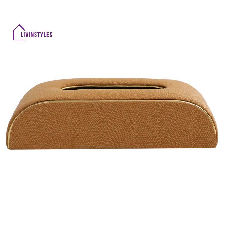 Sleek Slant Leather Napkin Box Napkin Box