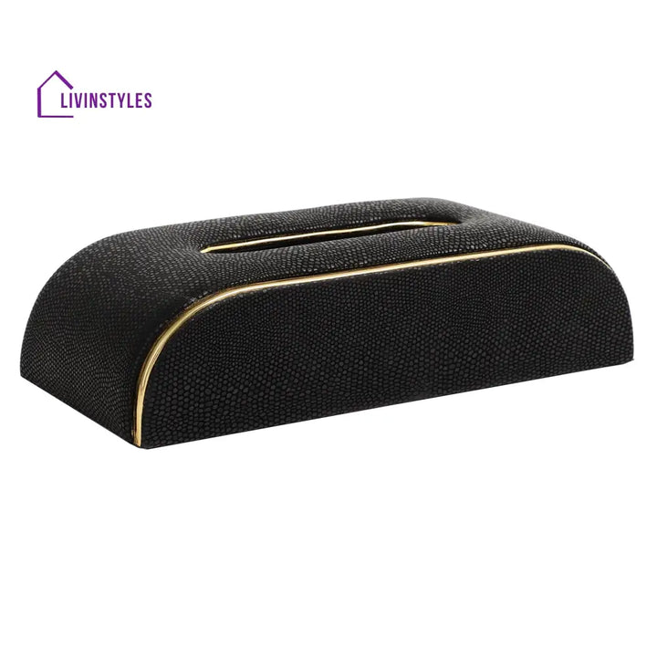 Sleek Slant Leather Napkin Box Napkin Box