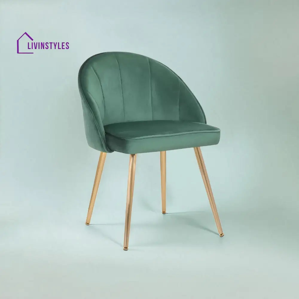 Sleek Velvet Dining Chair Green Furniture