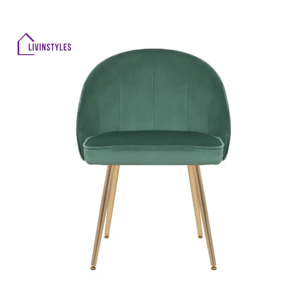 Sleek Velvet Dining Chair Green Furniture