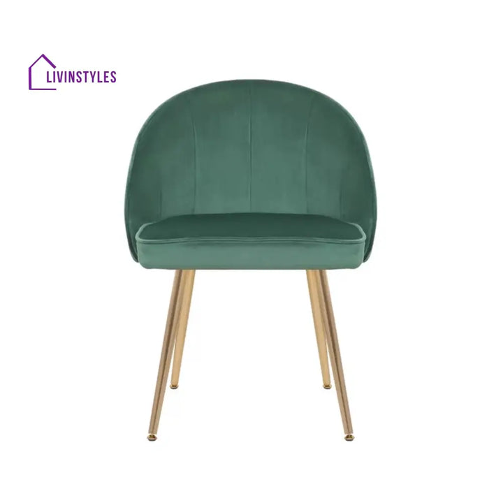 Sleek Velvet Dining Chair Green Furniture